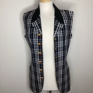 Versace Versus Plaid Waistcoat Vest Longline 42 (S/M)